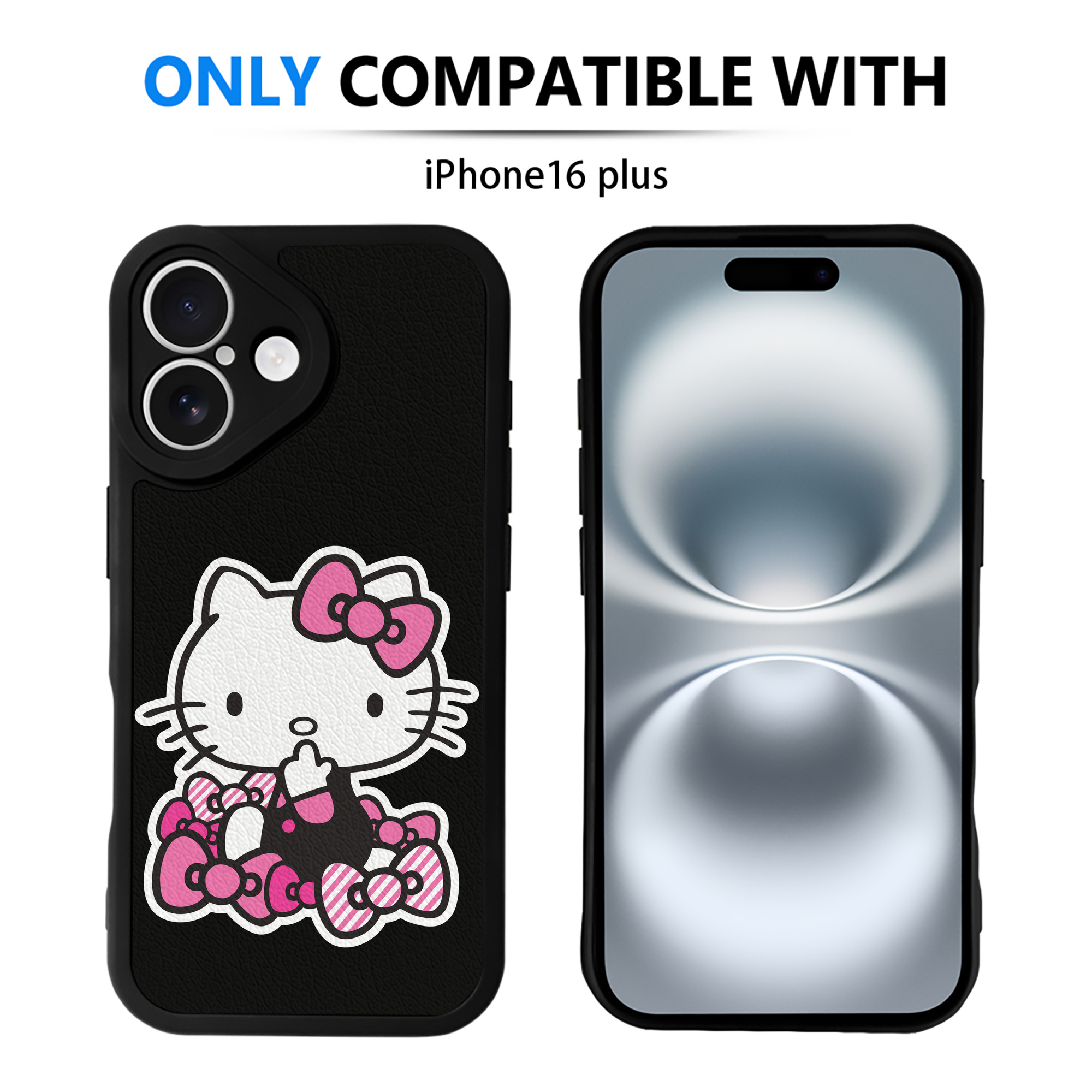 （画像用） Hello Kitty ハローキティ 【iPhone 16シリーズ対応】シリコンスマホケース（レザー調） 材質：シリコン